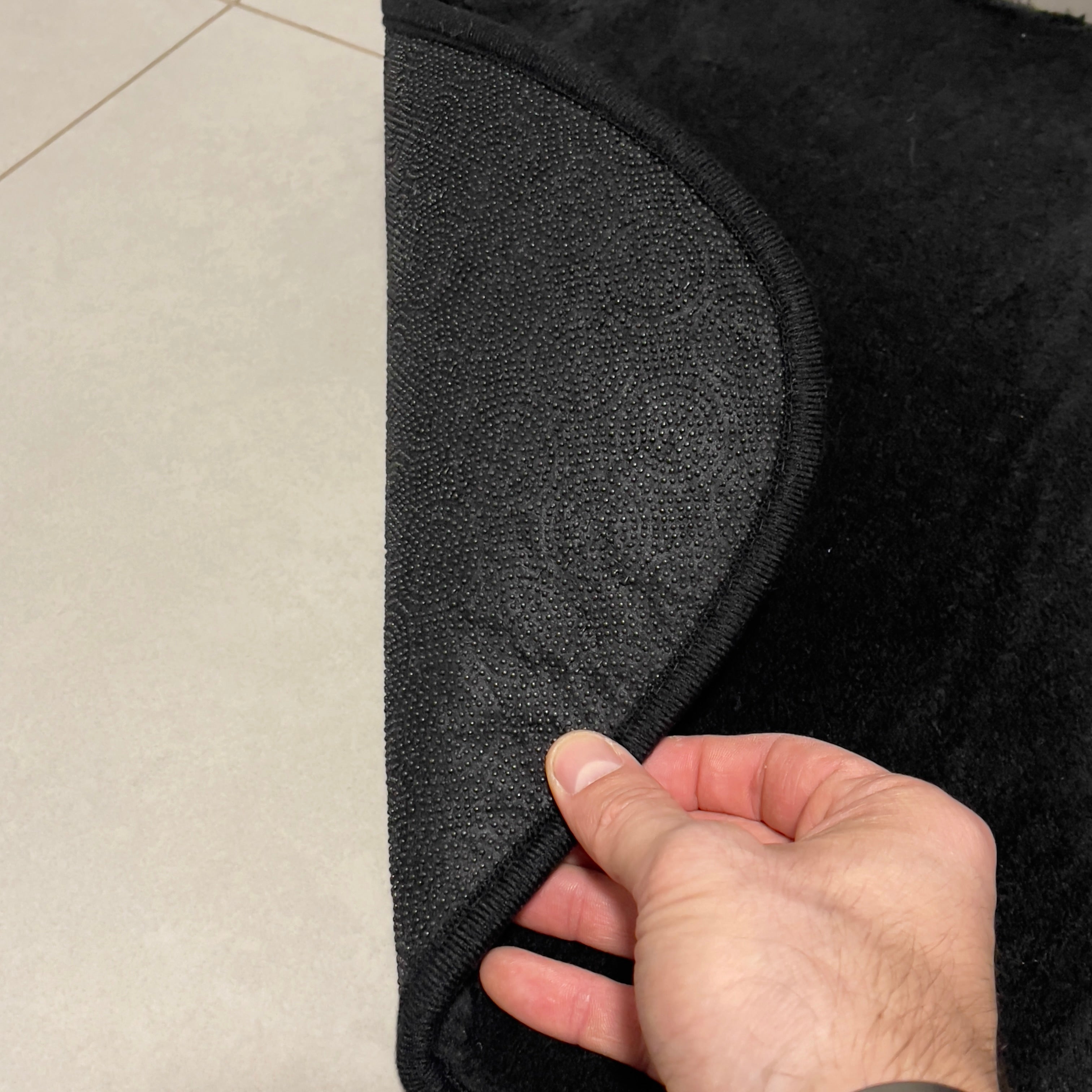 Black bathroom rug set - 2 pieces - 50x80, 40x50 cm