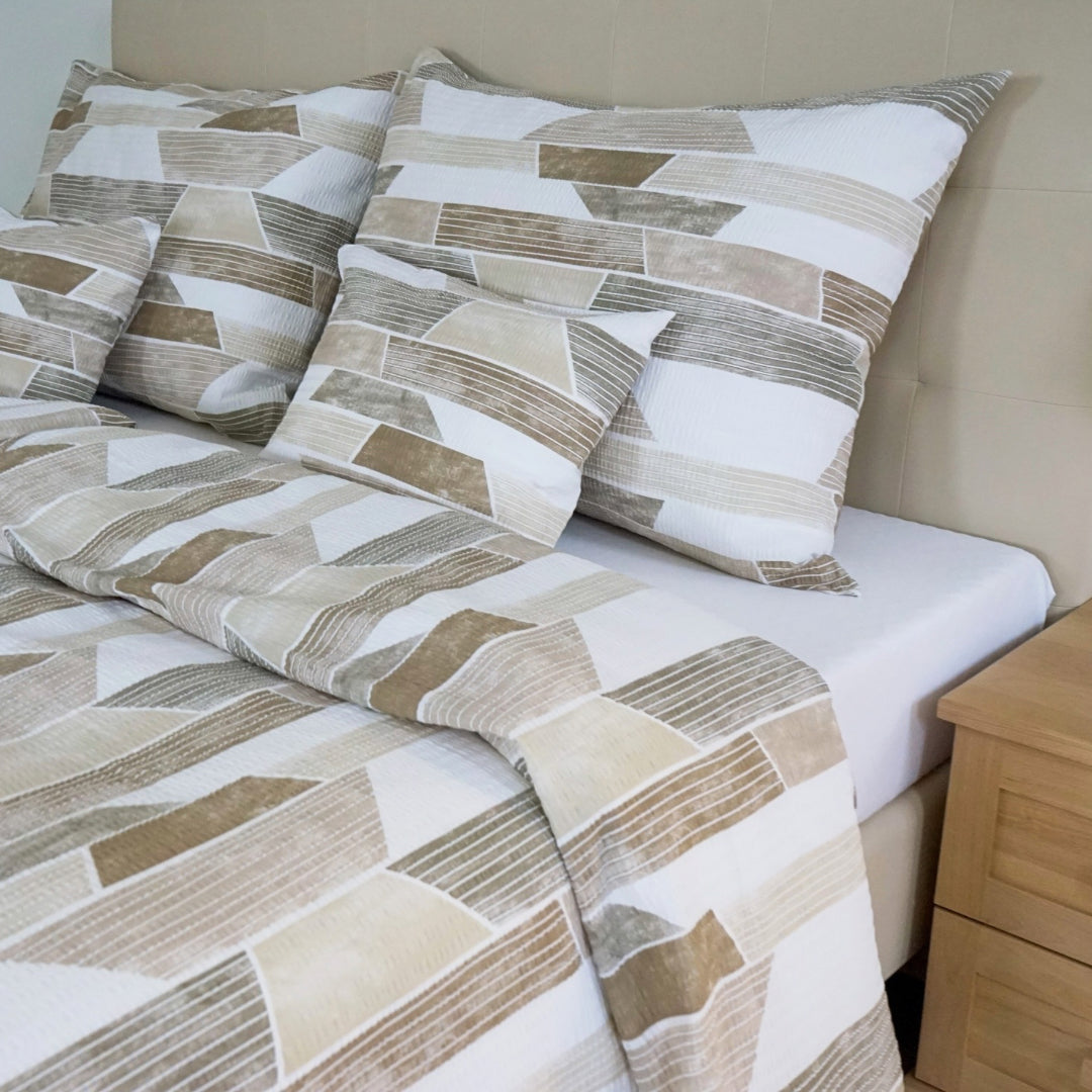 Krepp ágyneműhuzat garnitúra - Barna mintás