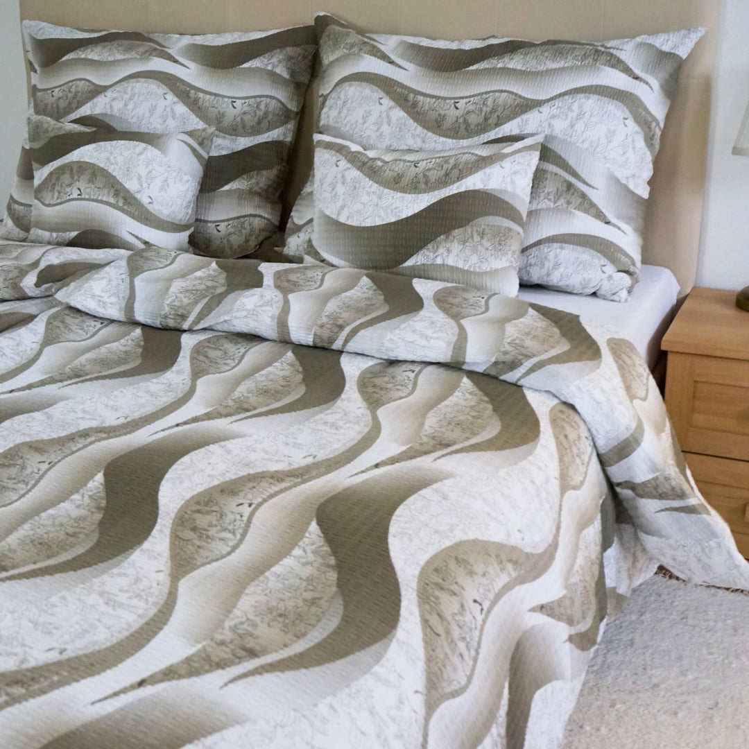 Krepp ágyneműhuzat garnitúra - Keki hullám mintás