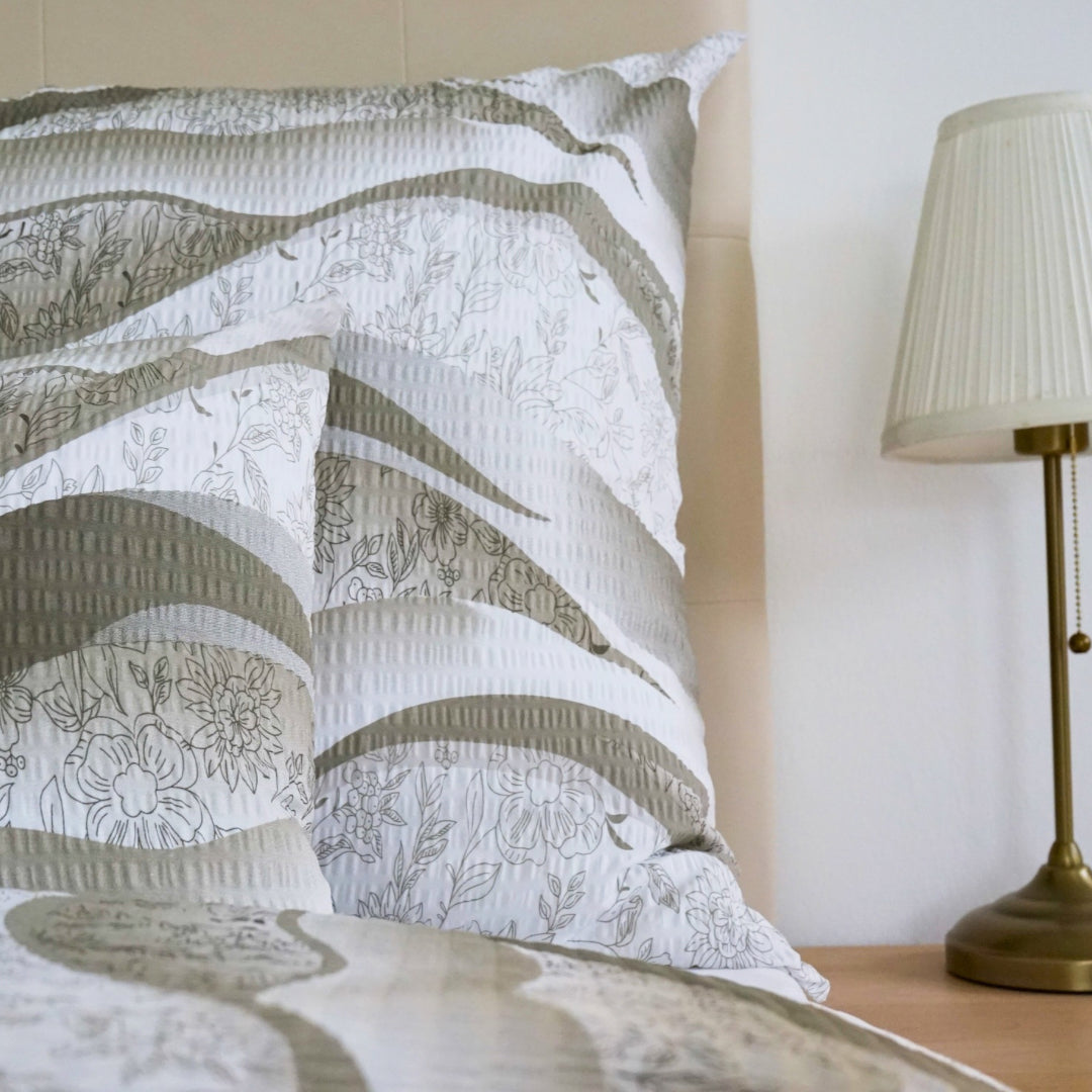 Krepp ágyneműhuzat garnitúra - Keki hullám mintás