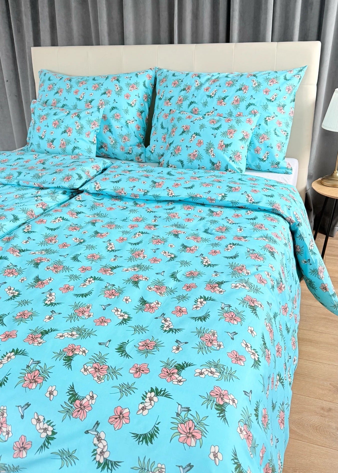 Baumwollbettwäscheset - Blaue Kreise