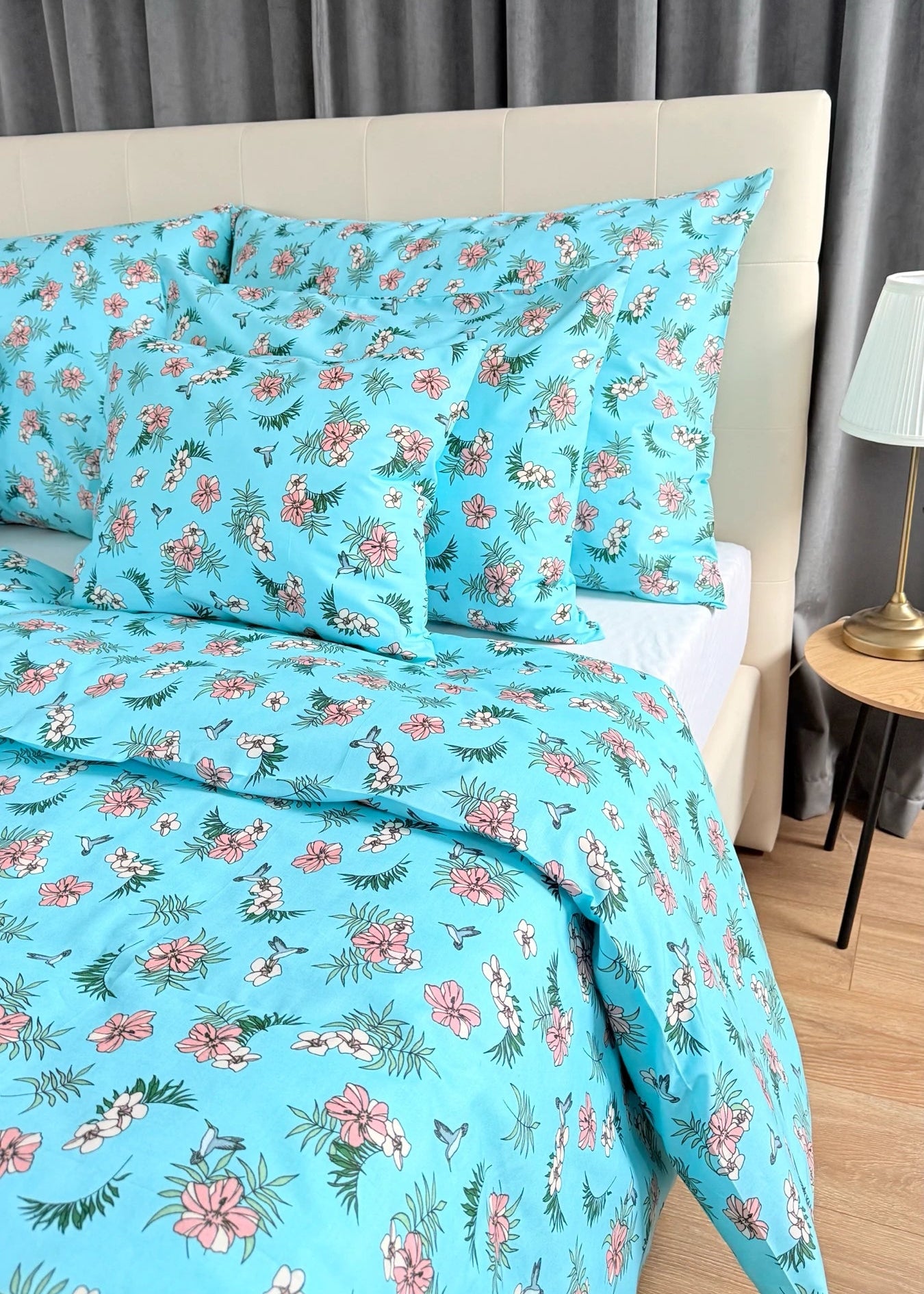 Baumwollbettwäscheset - Blaue Kreise