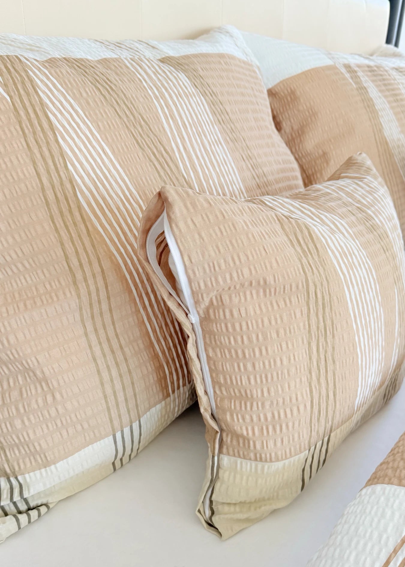 Crepe bed linen set of 3 - Green pattern