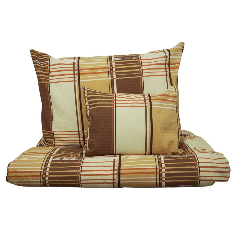 Crepe pillowcase – Beige/Brown checkered