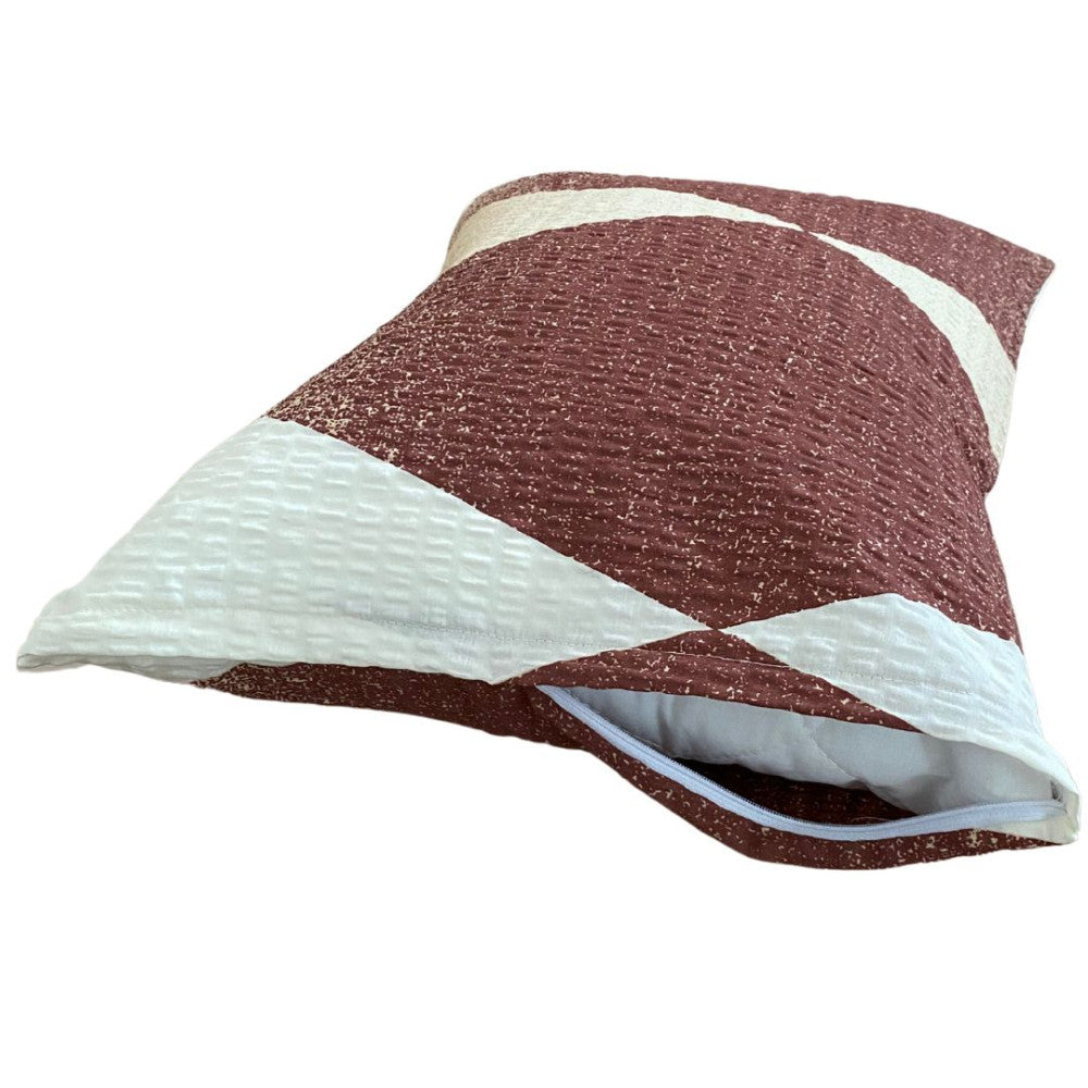 Krepp-Kissenbezug - Braun/Beige gemustert