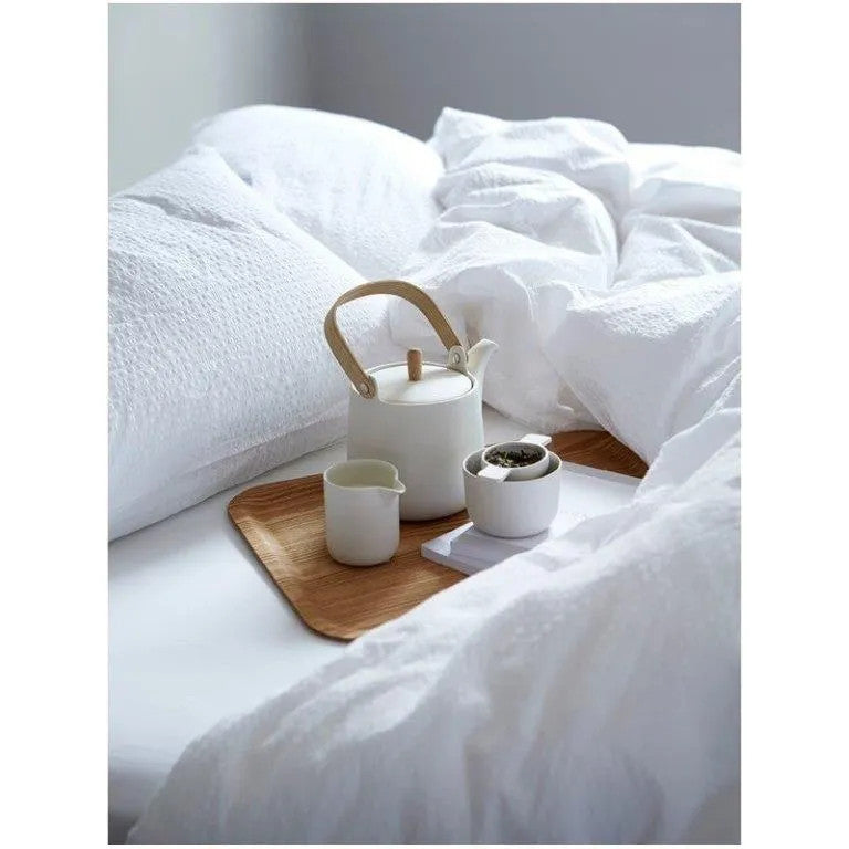 Crepe pillowcase - 100% Cotton - White - fold-over - 130 gr/m2