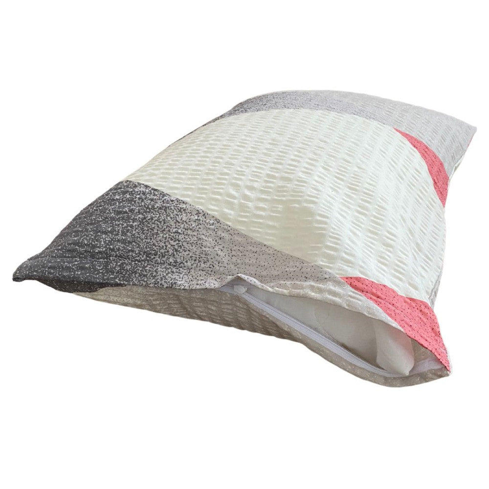 Crepe bedding set 3 pieces - Burgundy/beige pattern