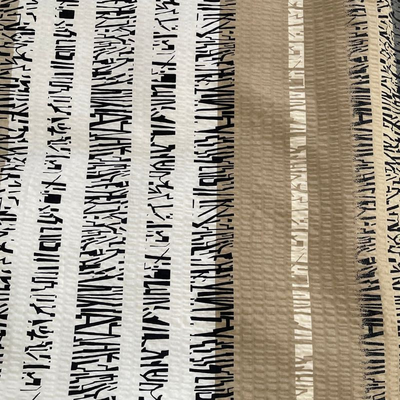 Krepp félpárnahuzat - Krém/szürke mintás