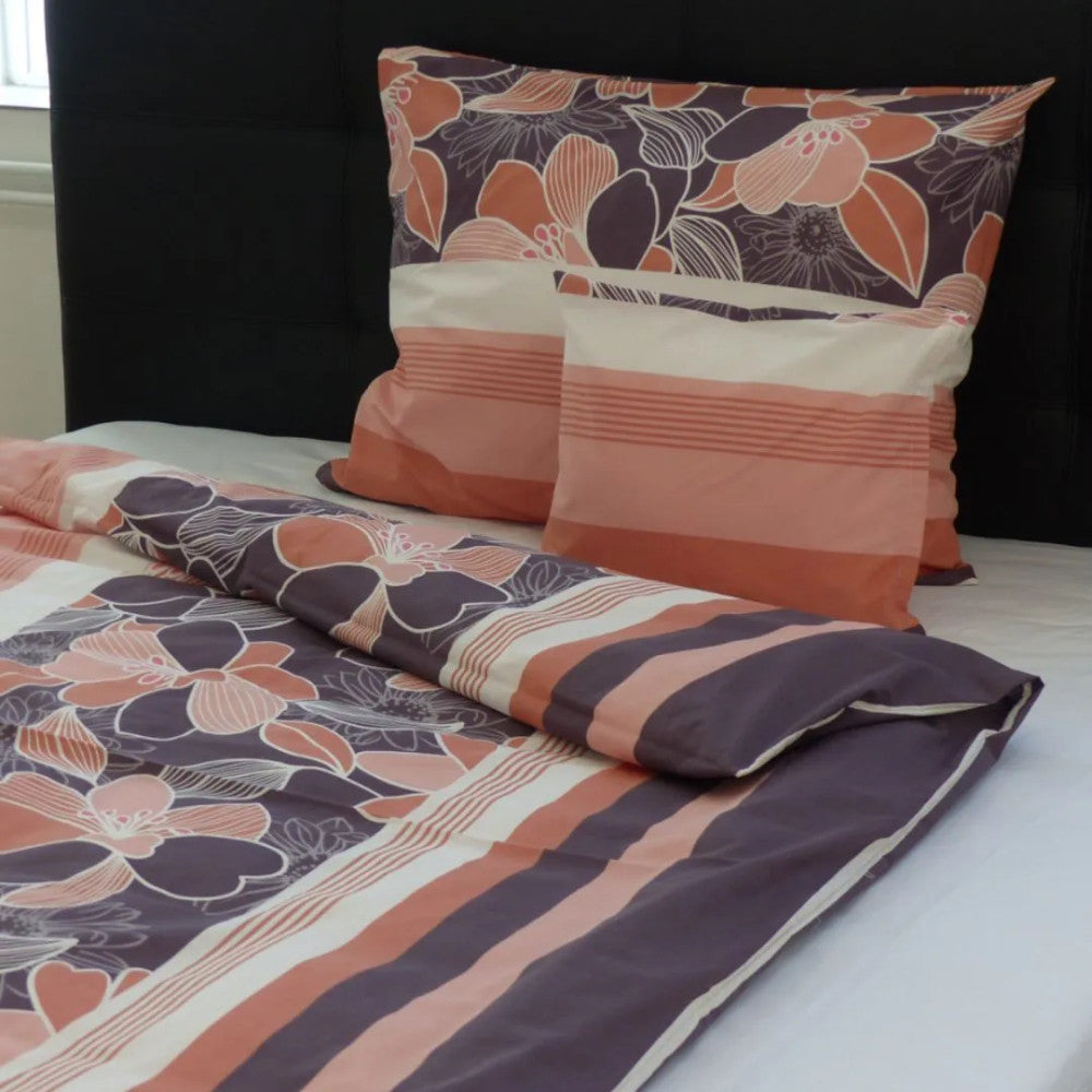 Kissenbezug aus Baumwolle - Braun/Orange