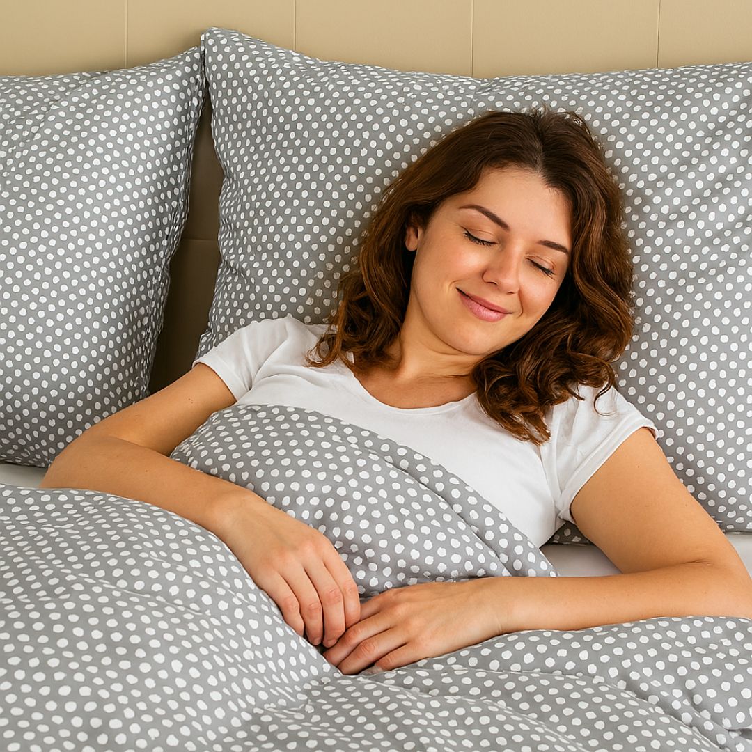 Baumwollbettwäscheset - Graue Punkte