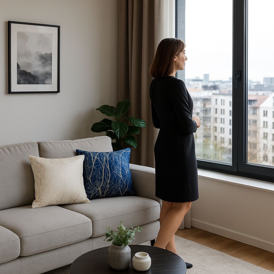 Branch velvet decorative pillow - 45x45 cm