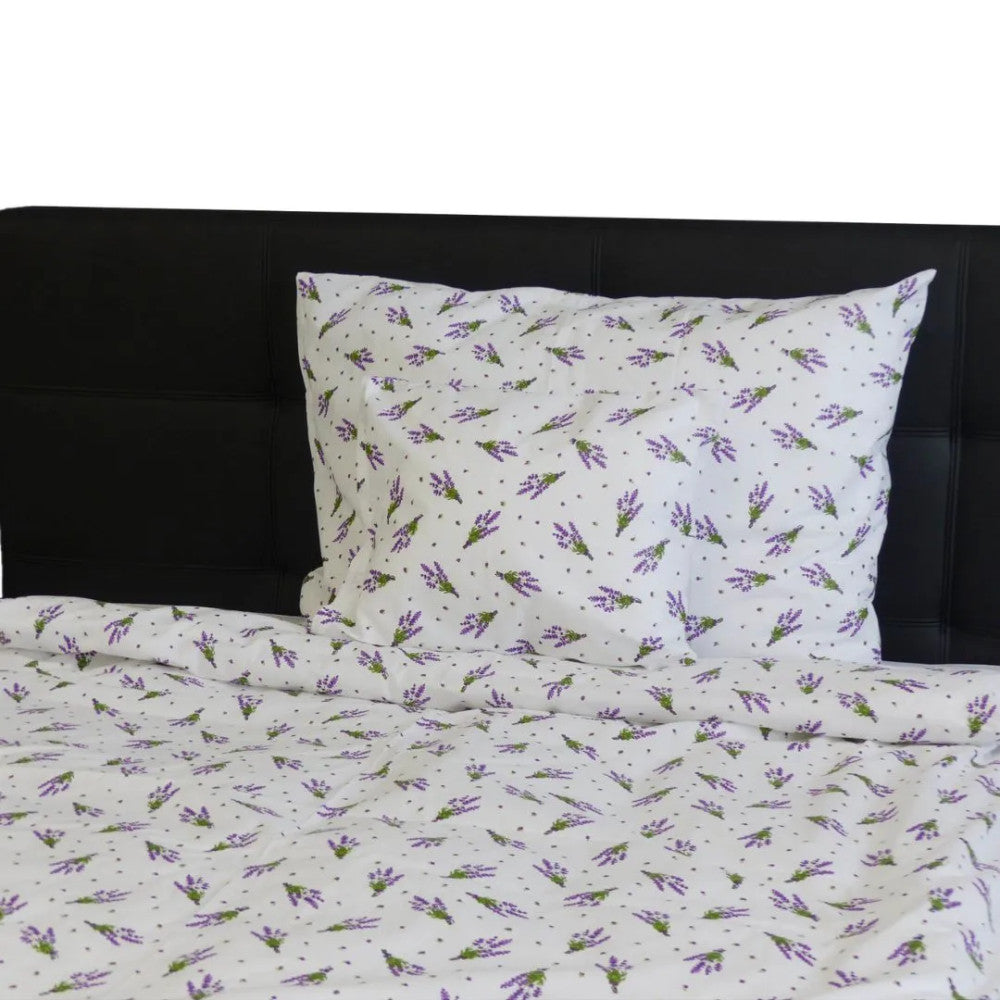 Cotton pillowcase - Lavender bouquet