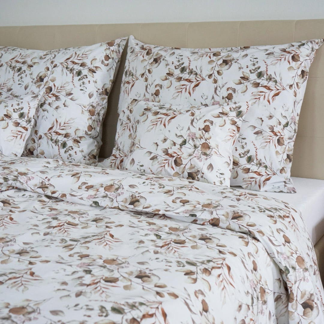 Pamut ágyneműhuzat garnitúra - Törtfehér virágos