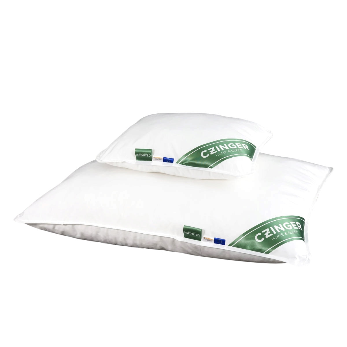 Allergie "STOP" Antiallergisches Kissenset /großes Kissen, kleines Kissen/ Bezug aus 100% Baumwolle mit Einfassband