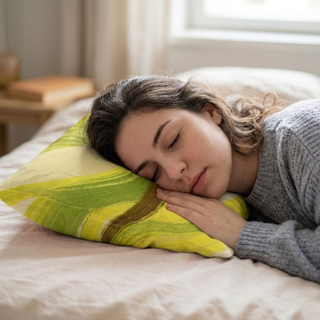 Pamut kispárnahuzat - Napfényes olíva