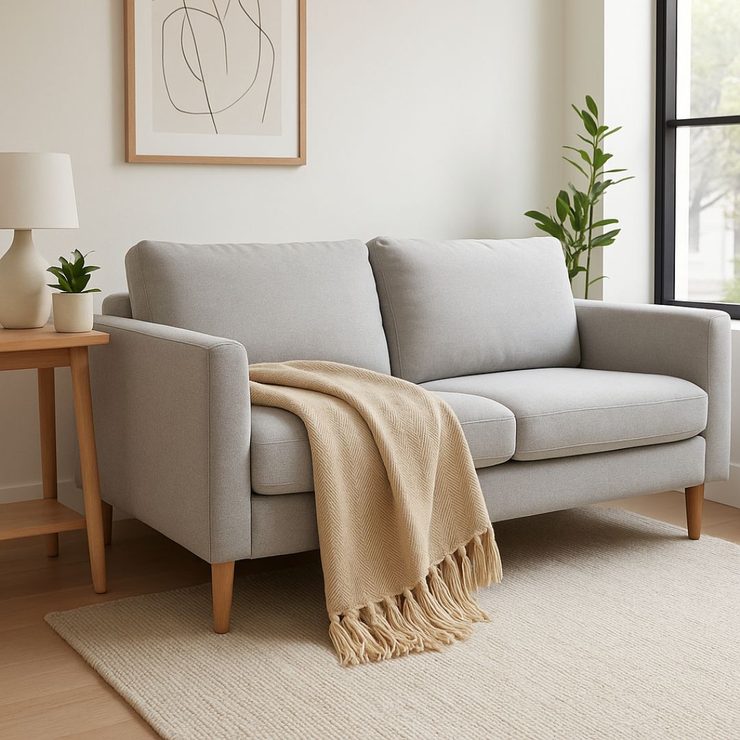 Beige polka dot bedspread