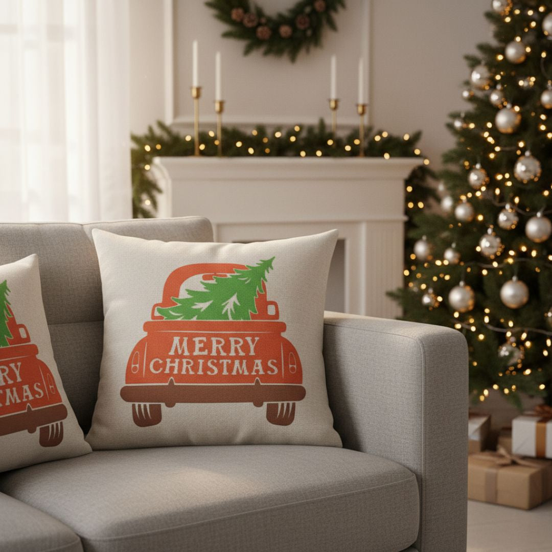 Red star zippered pillow with insert