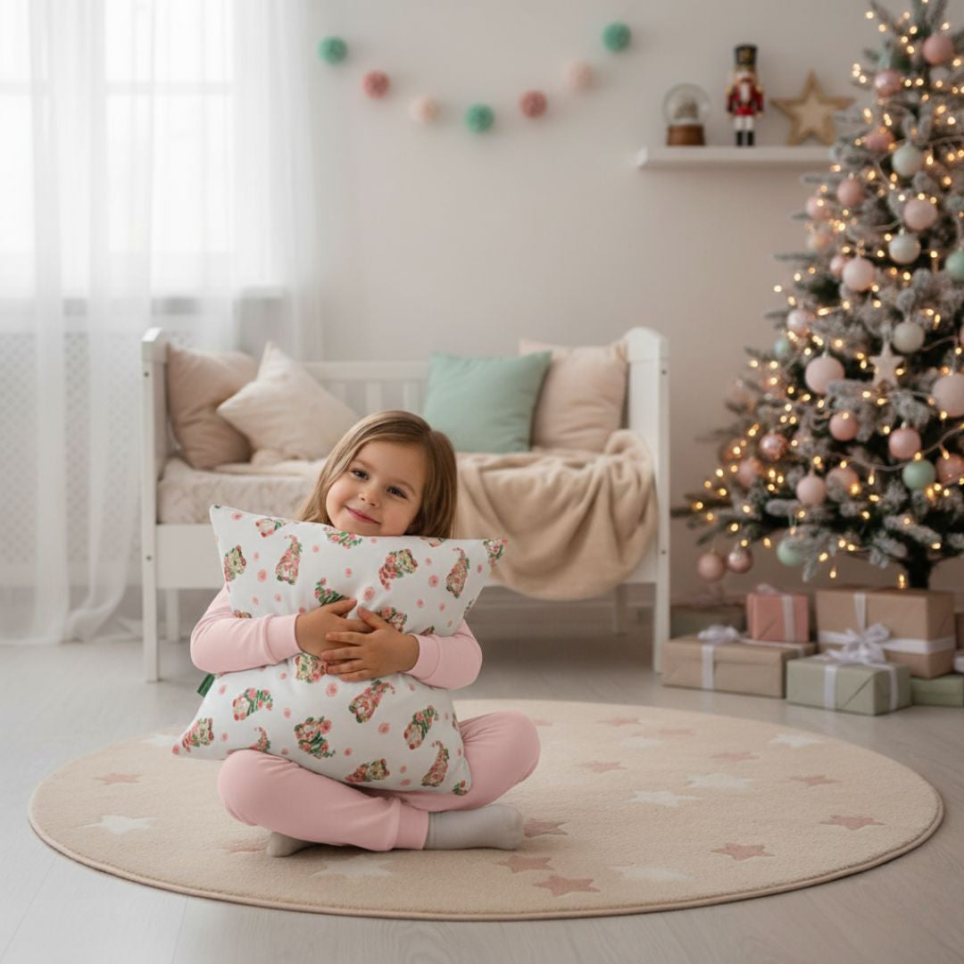 Kissen mit Reißverschluss und Einsatz in Rot mit Stern