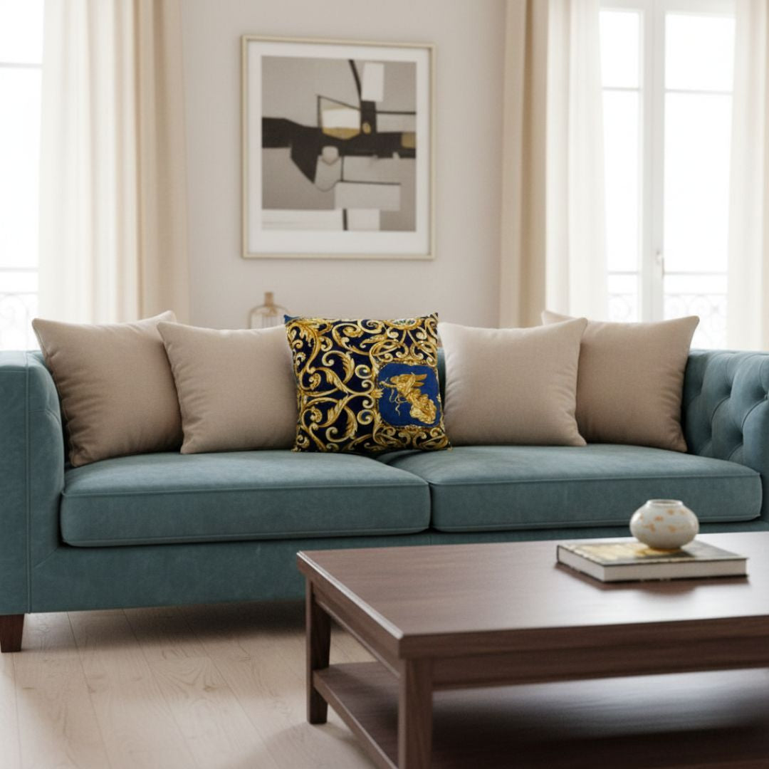 Dekokissen - 3-teiliges Kissenset, mit Einlage - mit Reißverschluss - BLACK OUT