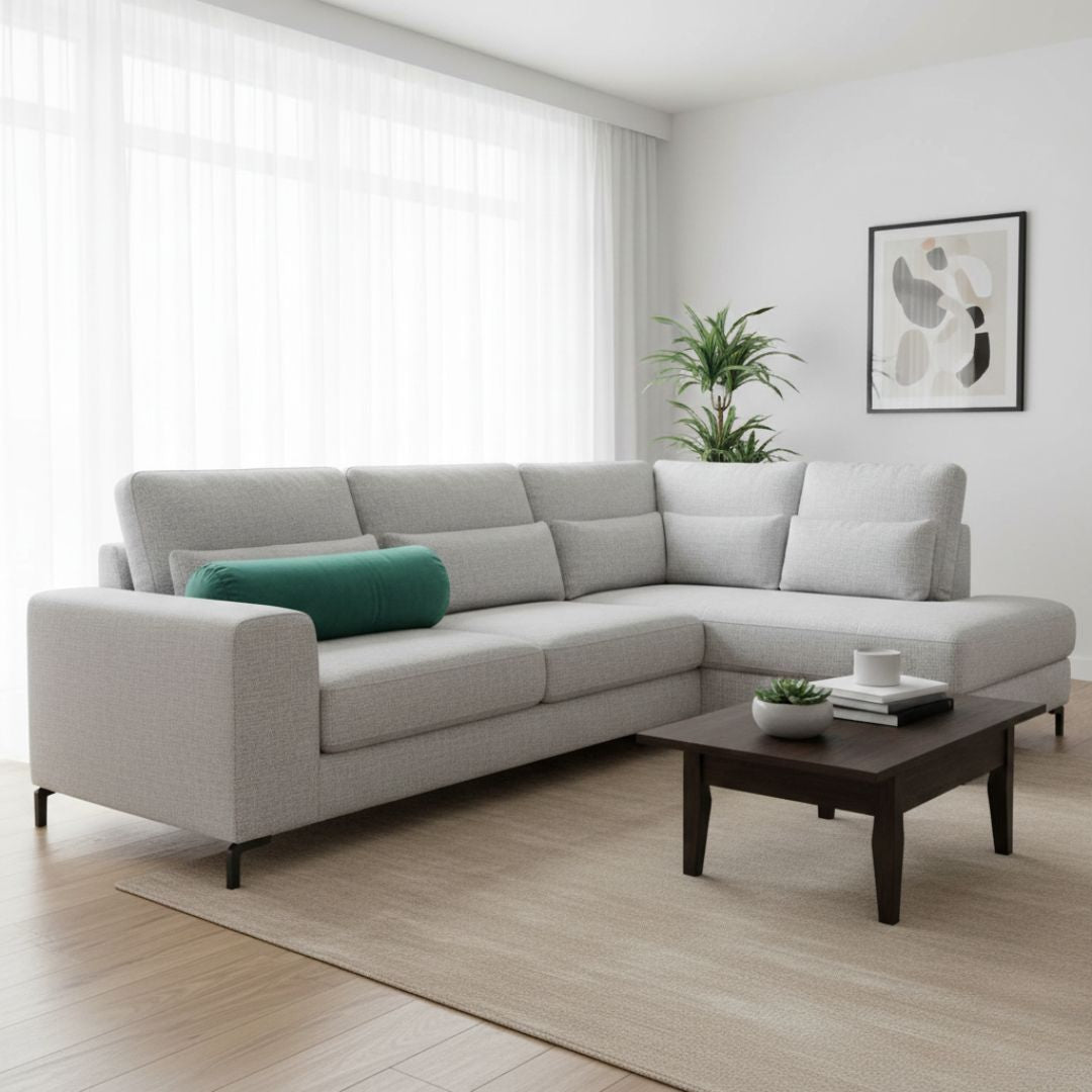 Moss green velvet decorative pillow - with insert - 45x45 cm