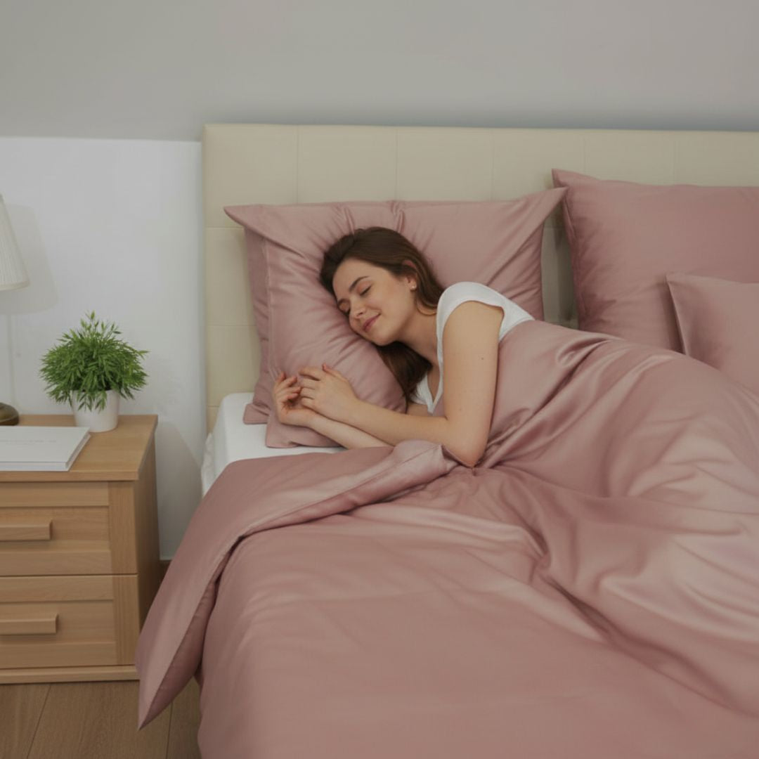 Mauvefarbener Satin-Kissenbezug – TC 250