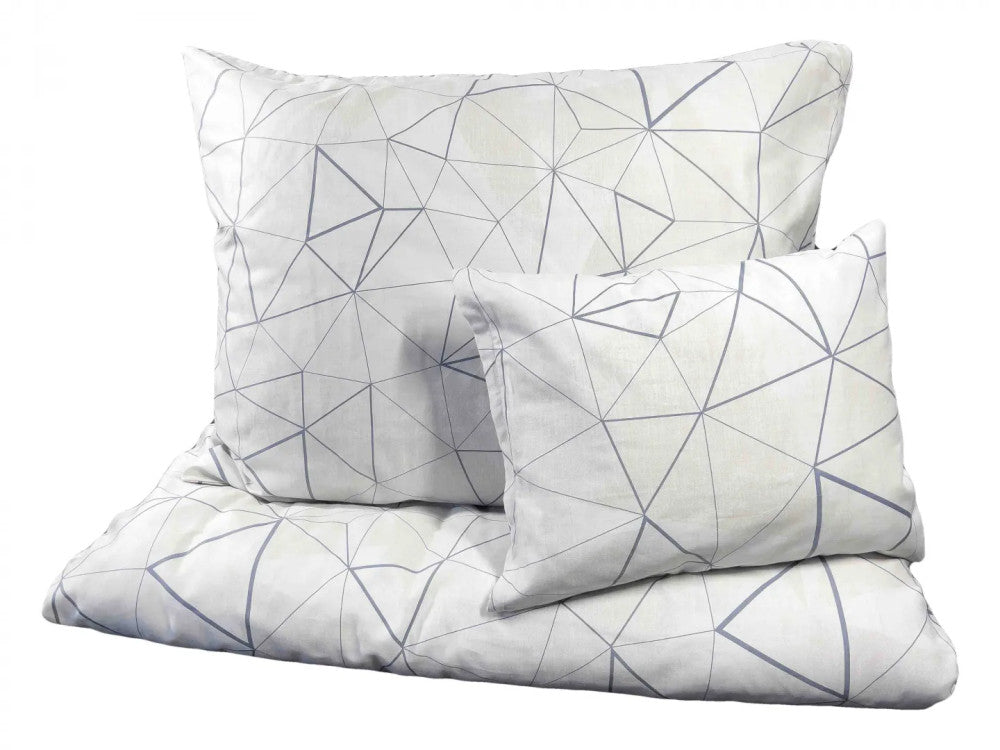 Cotton sateen duvet cover set - 3 pieces - Gray pattern