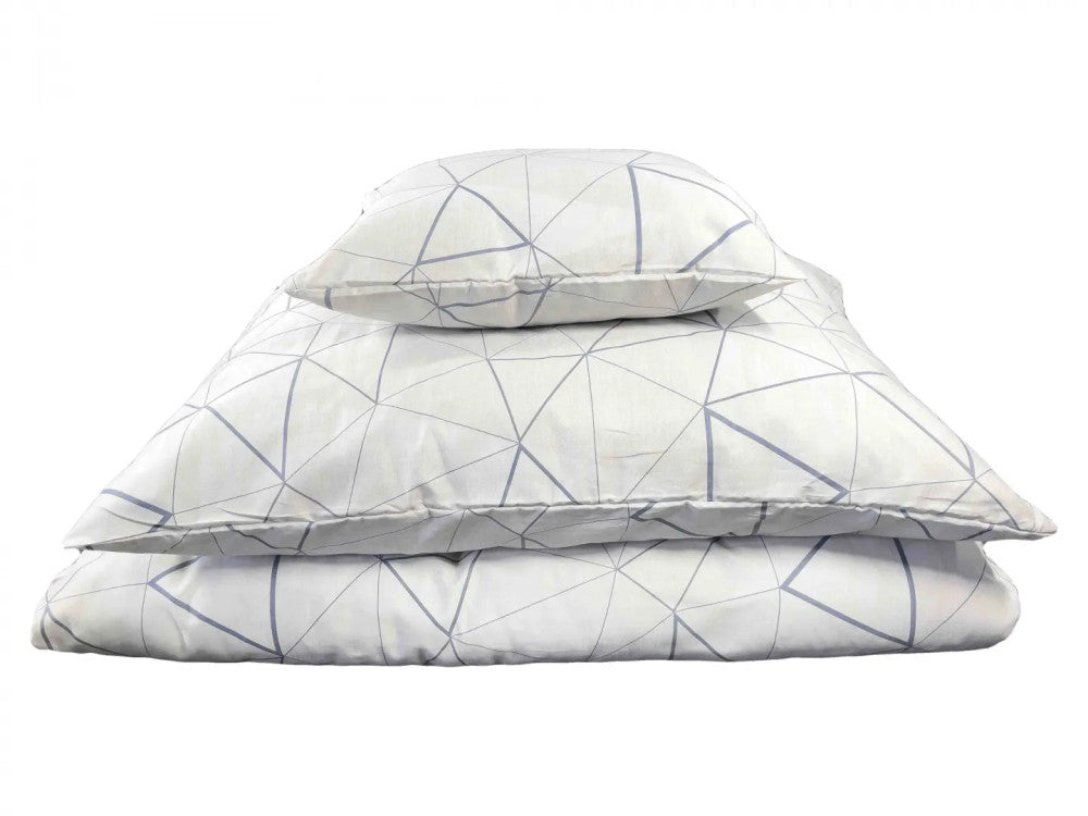 Cotton sateen duvet cover set - 3 pieces - Gray pattern