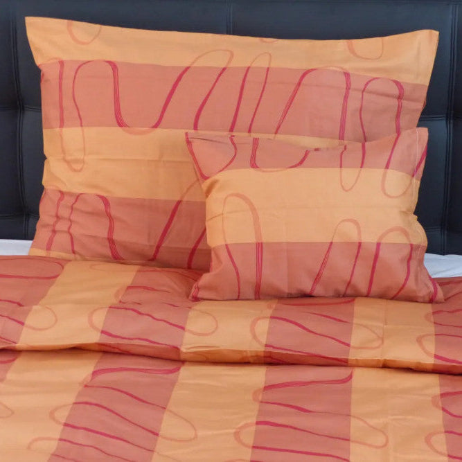 Cotton sateen duvet cover set - 3 pieces - Orange