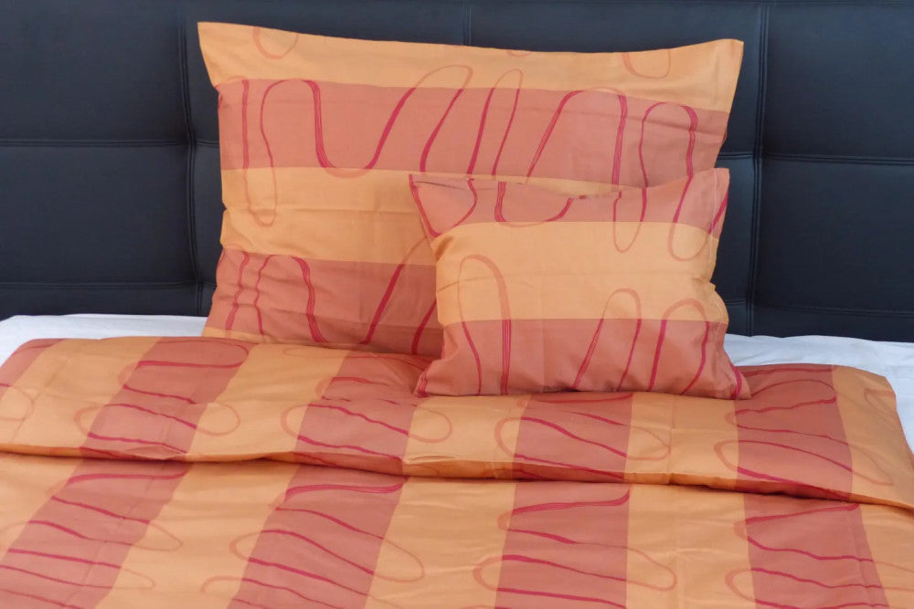 Cotton sateen duvet cover set - 3 pieces - Orange