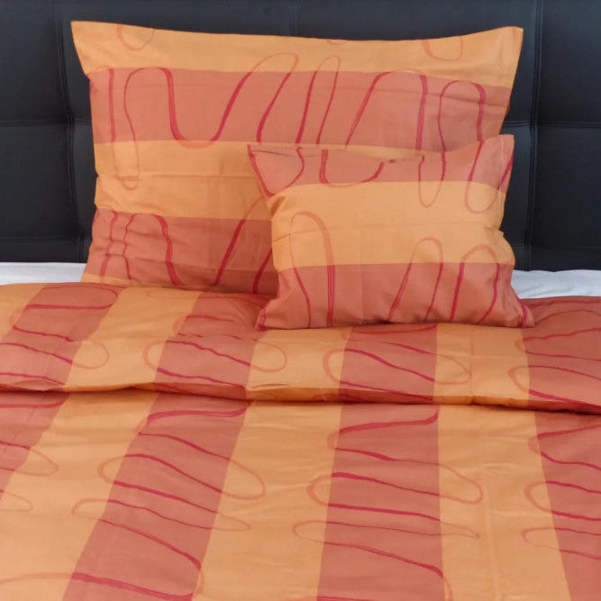 Cotton sateen duvet cover set - 3 pieces - Orange