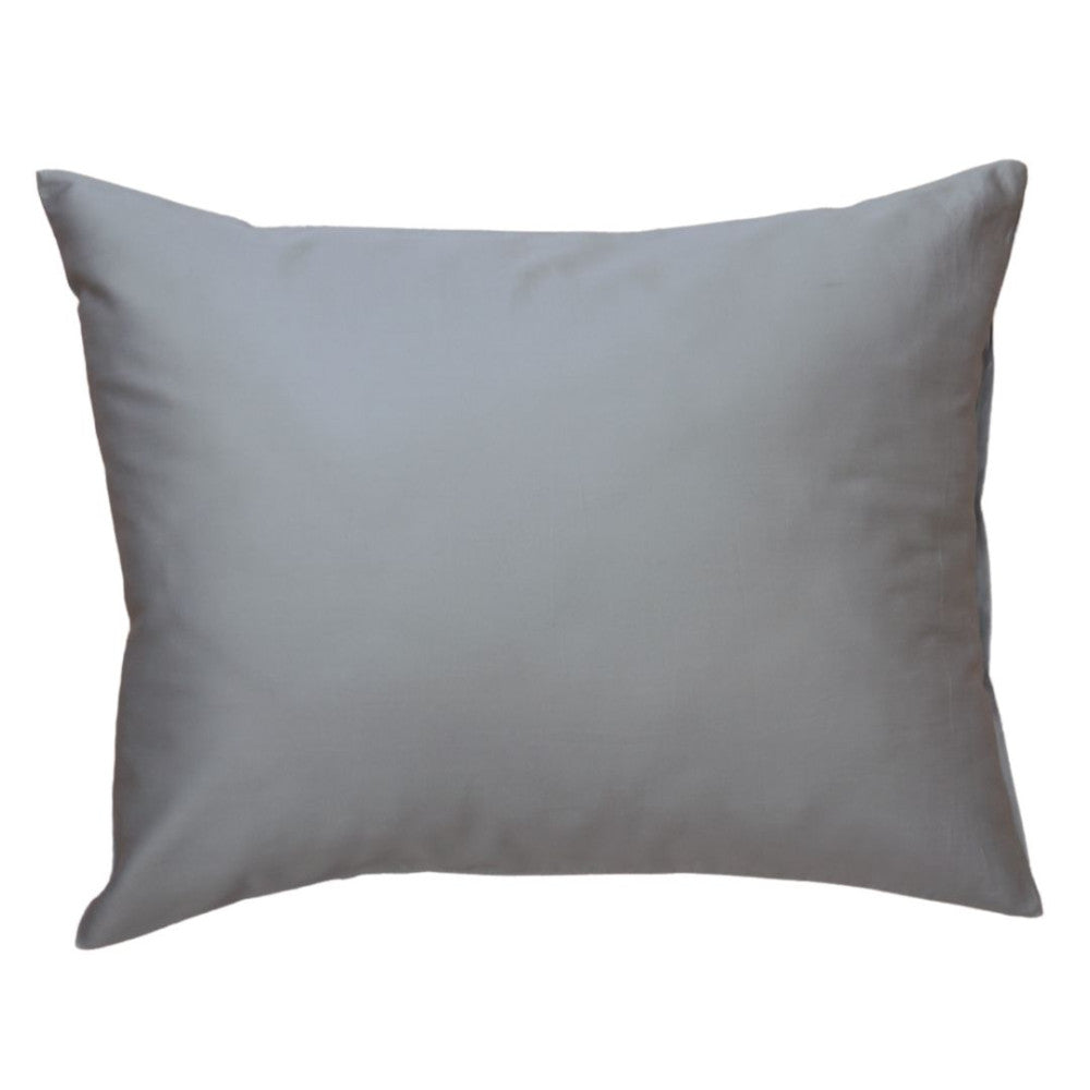 Stahlgrauer Satin-Kissenbezug und Bettbezug – TC 250