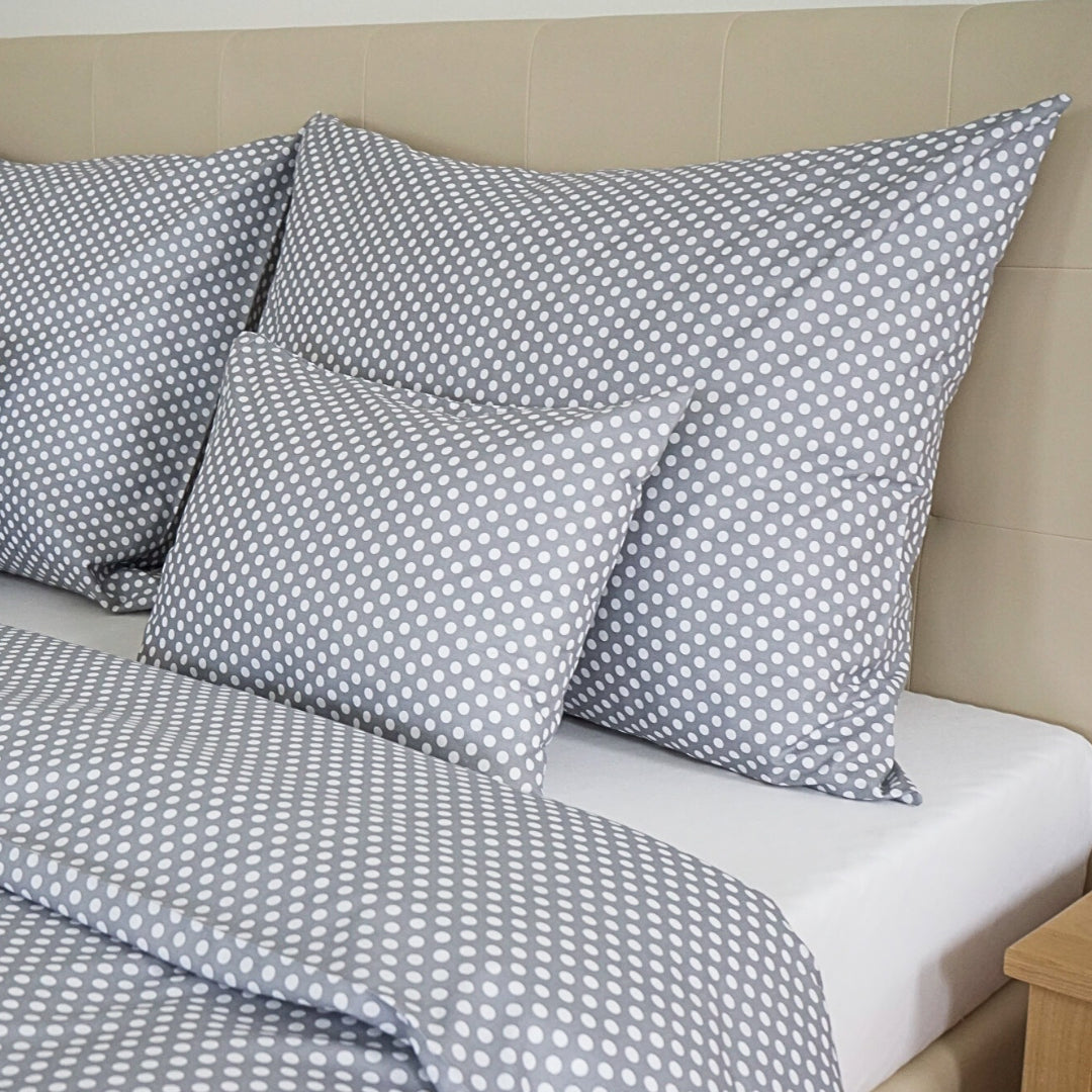 Baumwollbettwäscheset - Graue Punkte