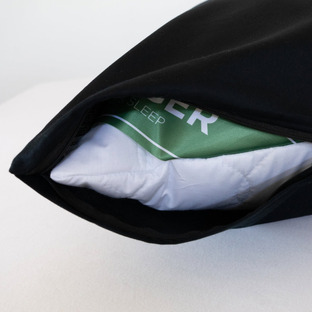 Schwarzes, einfarbiges Satin-Bettwäscheset – TC 300