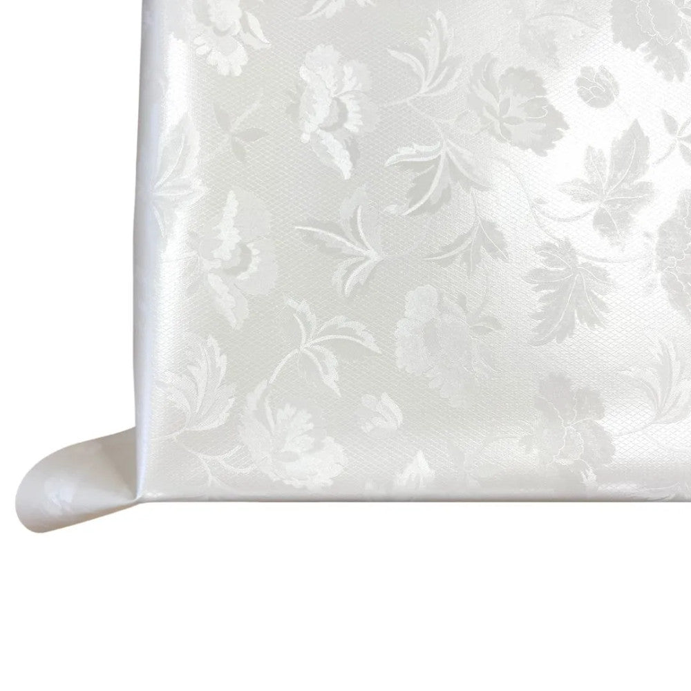 Oilcloth tablecloth - Premium quality! - Elegant white pattern 130x140 cm