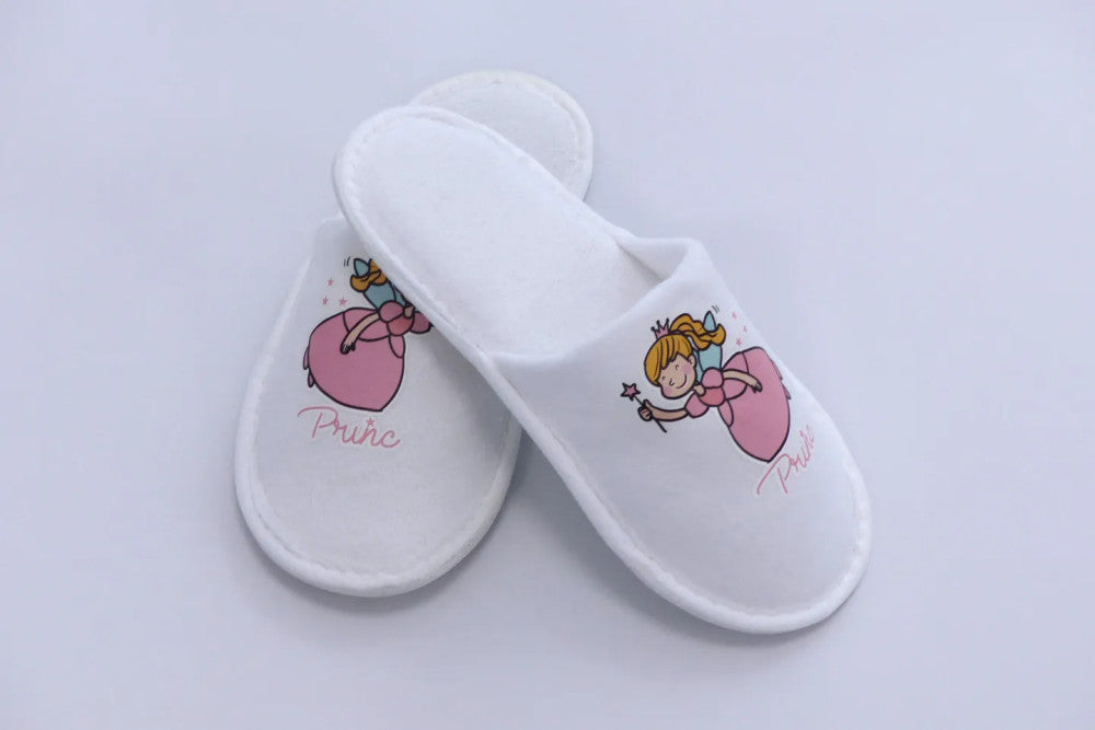 Einweg-Kinderhausschuhe mit Prinzessinnenmuster für Hotels – Premium-Qualität!