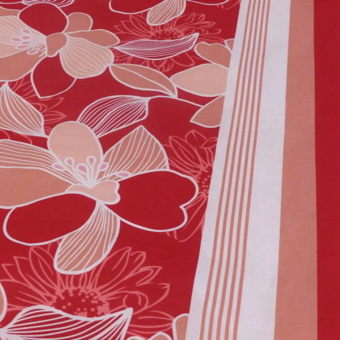 Kissenbezug aus Baumwolle - Kirschrot/Pfirsich