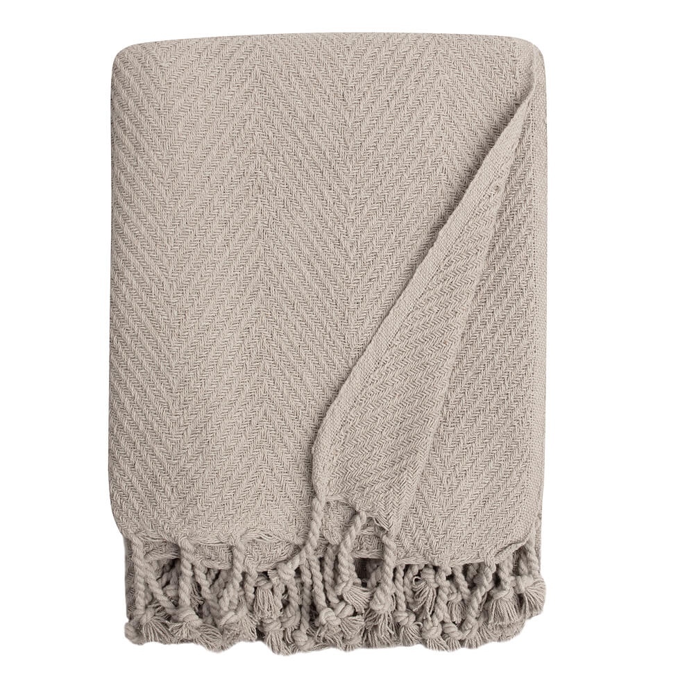 Halszálka mintás szürke pléd