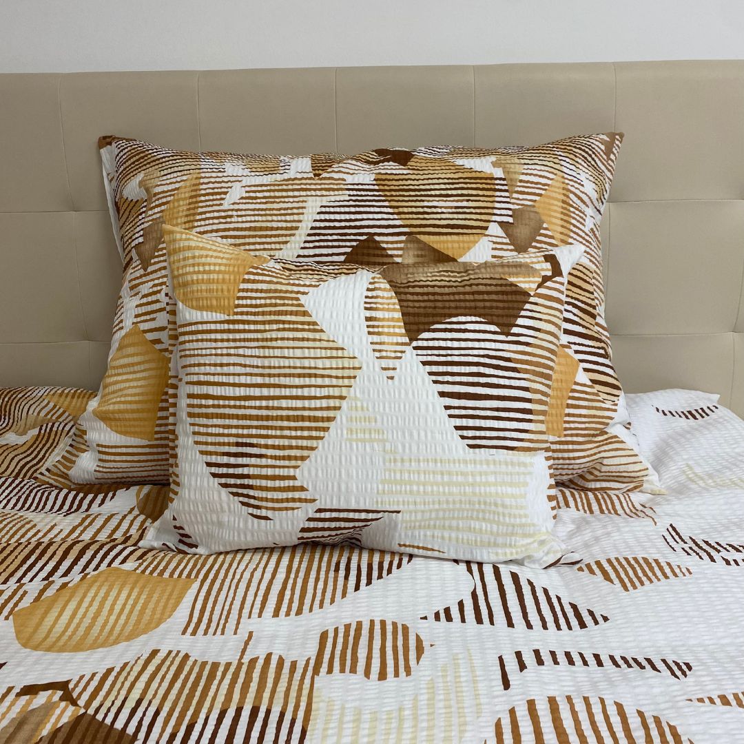 Crepe bed linen set of 3 - Earth colors