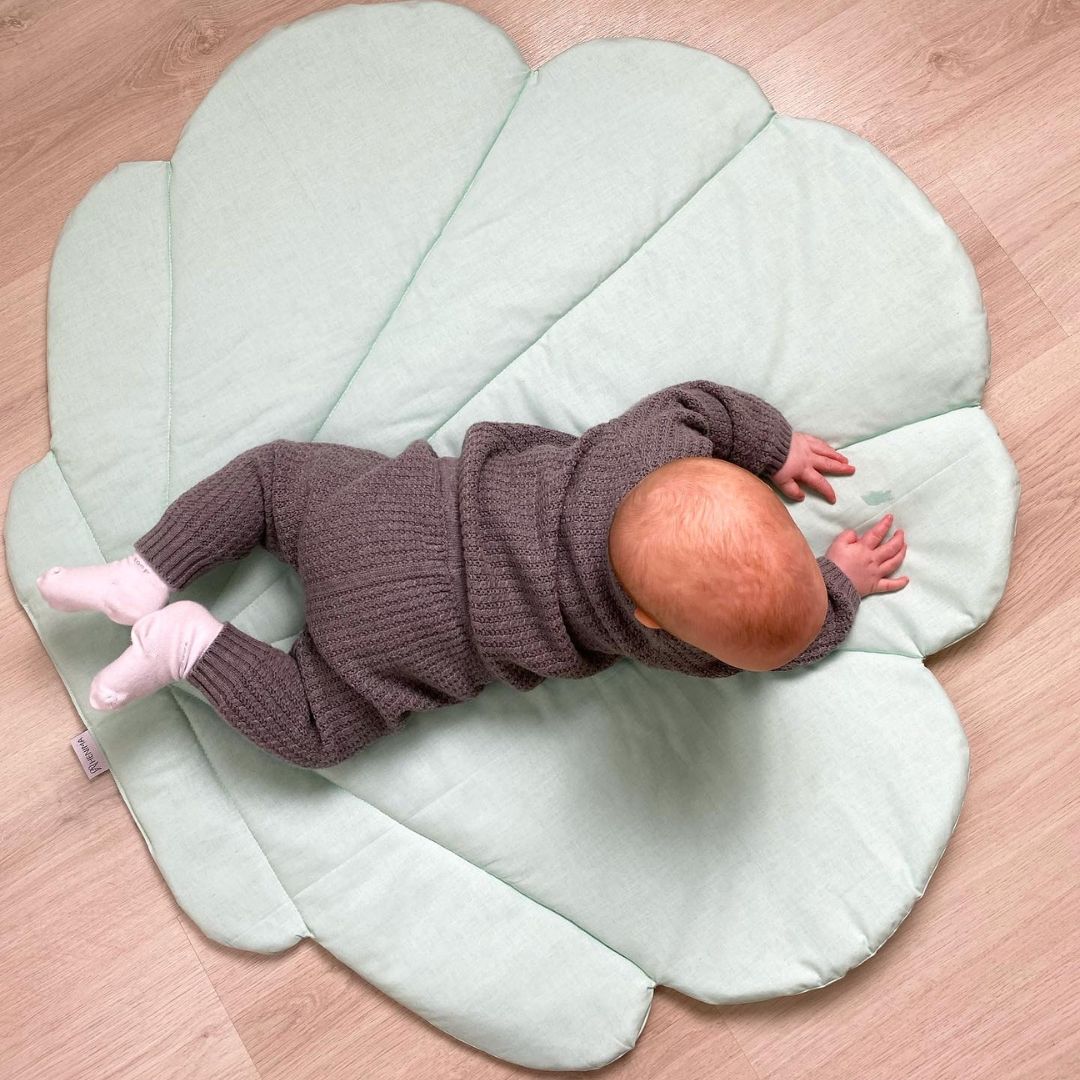 Muschel-Kinderspielmatte und -decke - Minze