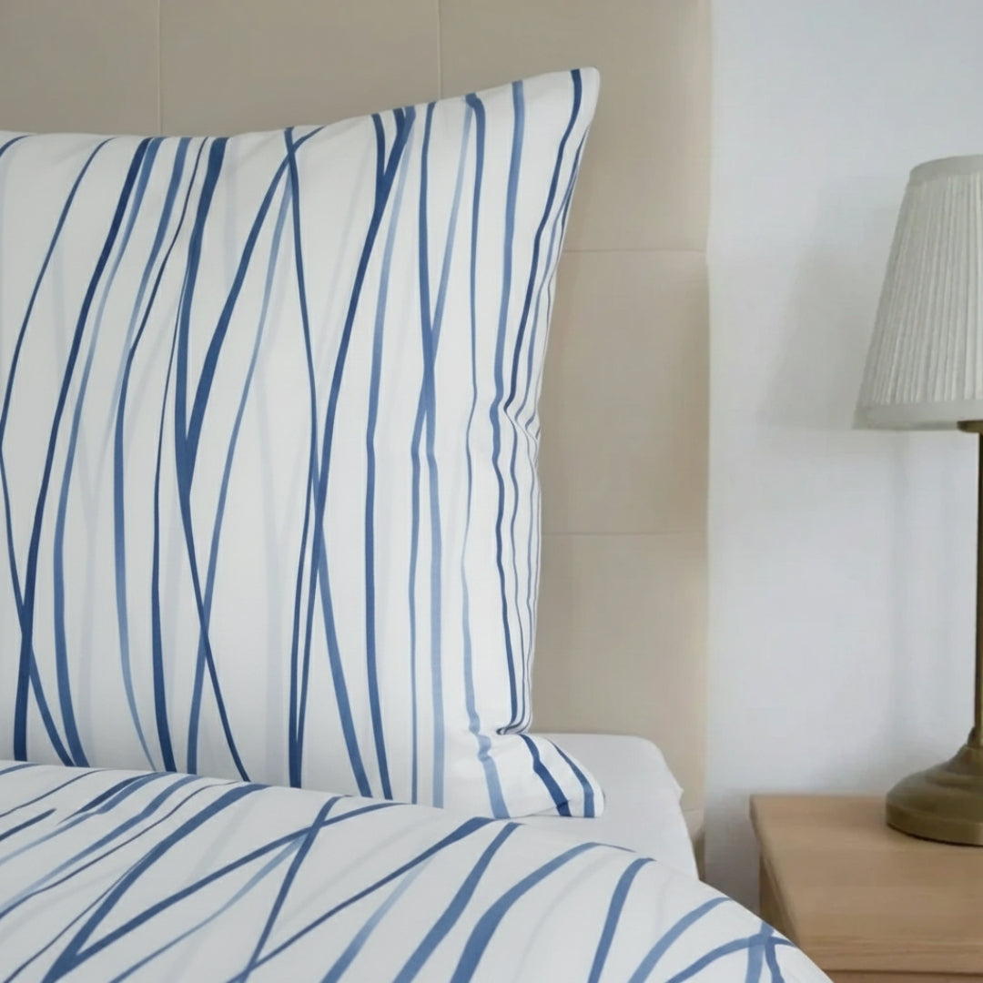 Cotton bed linen set - Blue circles