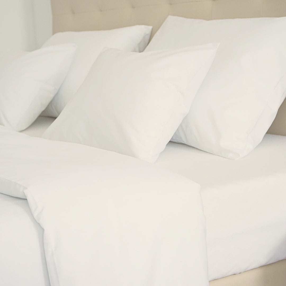 Hotel-Bettlaken aus Baumwollleinen – 50 % Baumwolle – 50 % PE – zum Umklappen – 3er-Set – 142 g/m² – verpackt