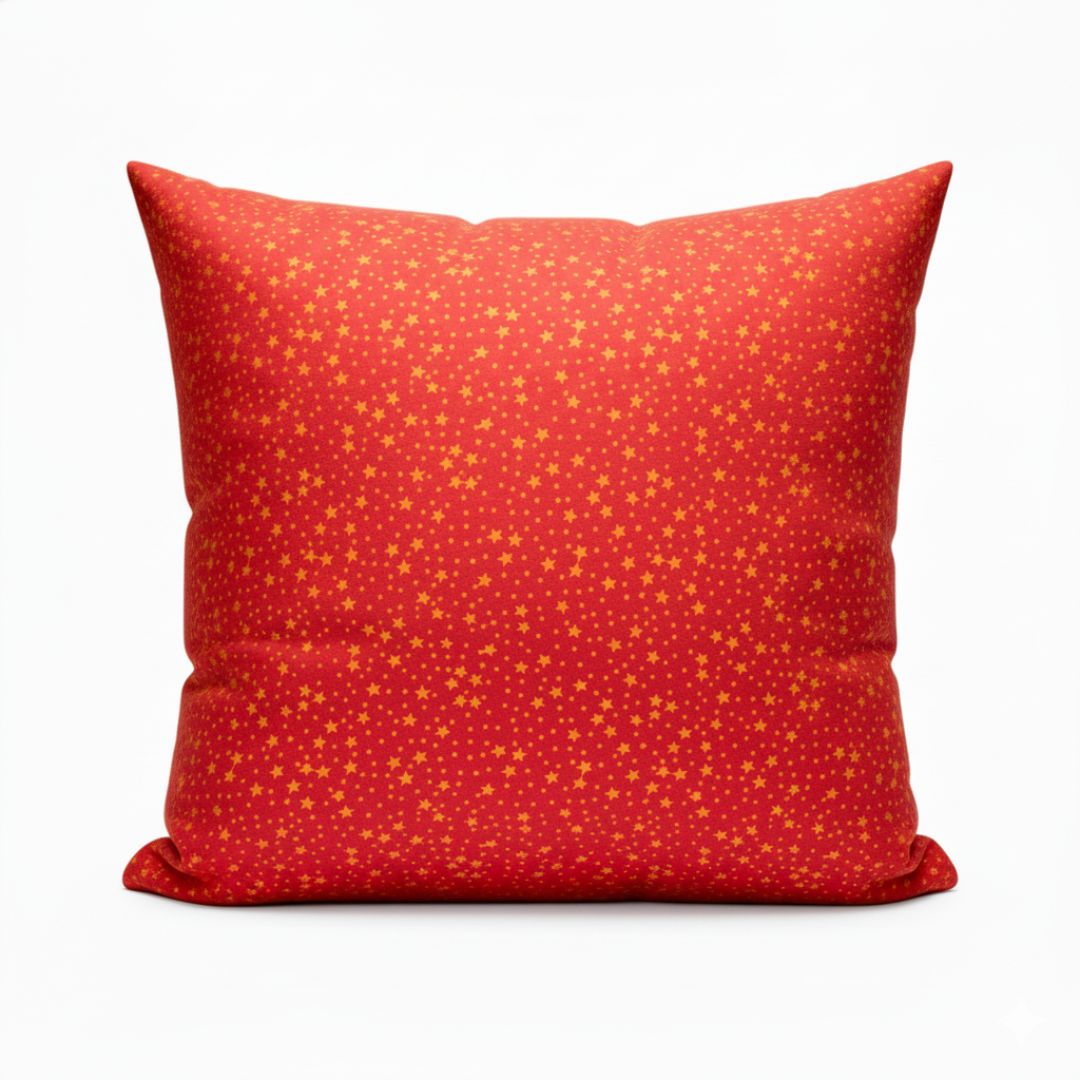 Red star zippered pillow with insert