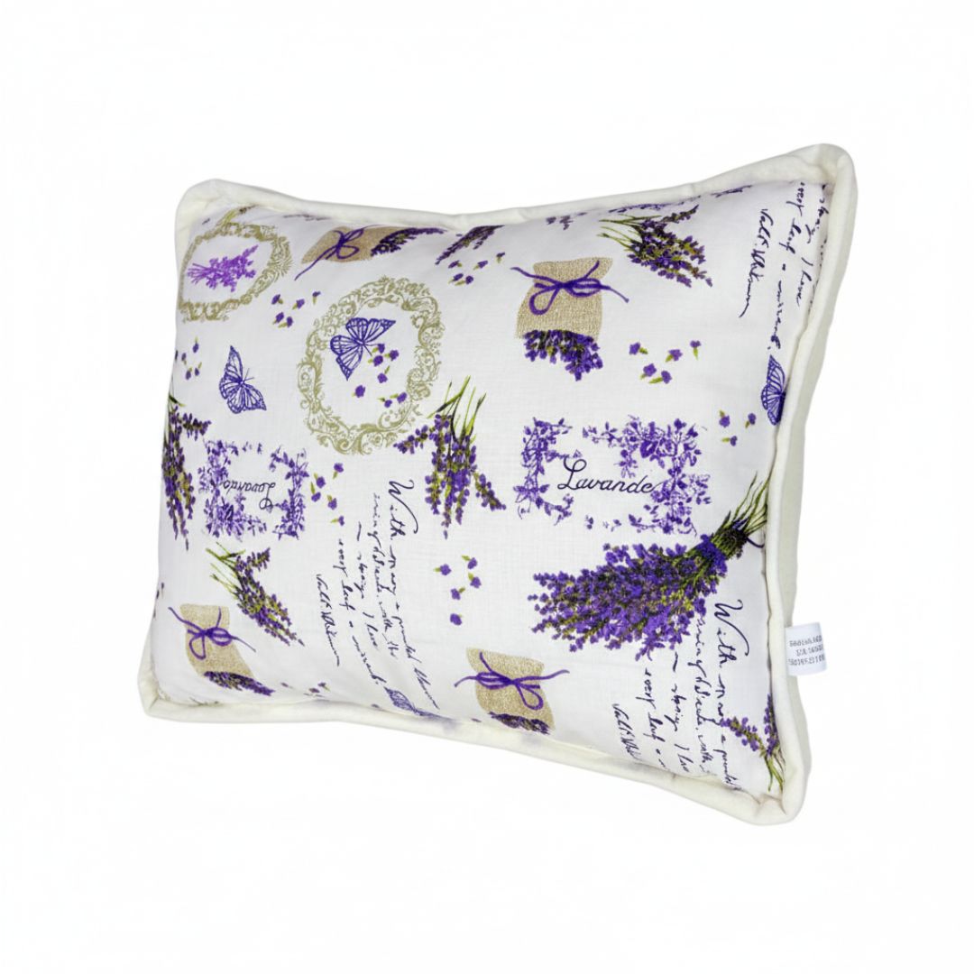 Einseitiges kleines Wollkissen mit Lavendelmuster – 600 g/m² – 40 x 50 cm