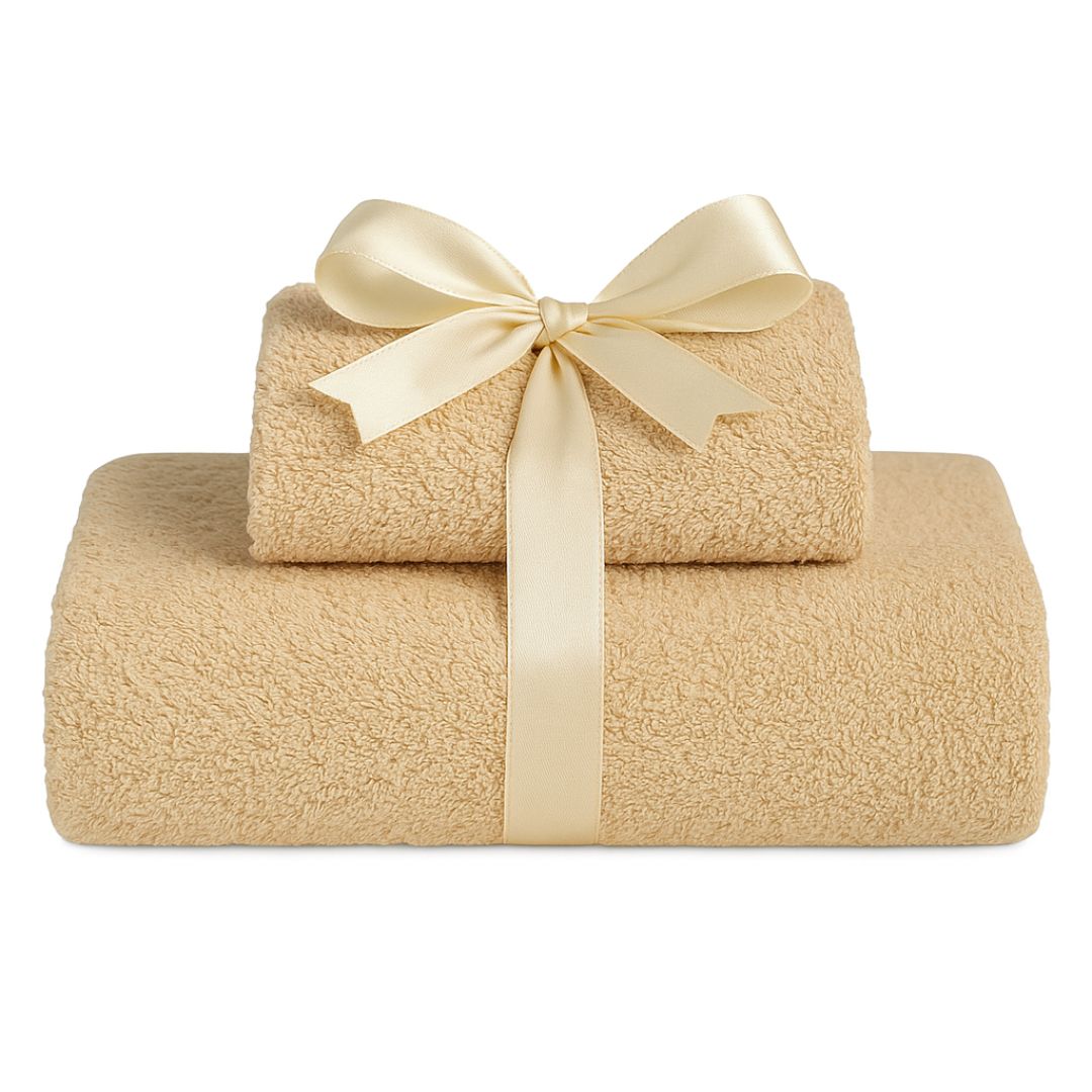 Beiges Frotteehandtuch – 450 g/m²