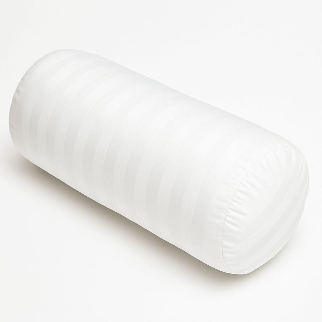 Hotel 2 cm damask striped cylinder pillow cover - zippered