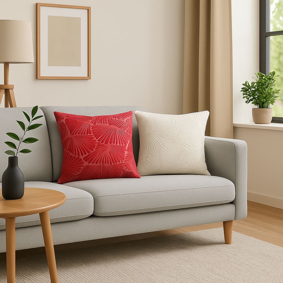 Shell velvet decorative pillow - 45x45 cm