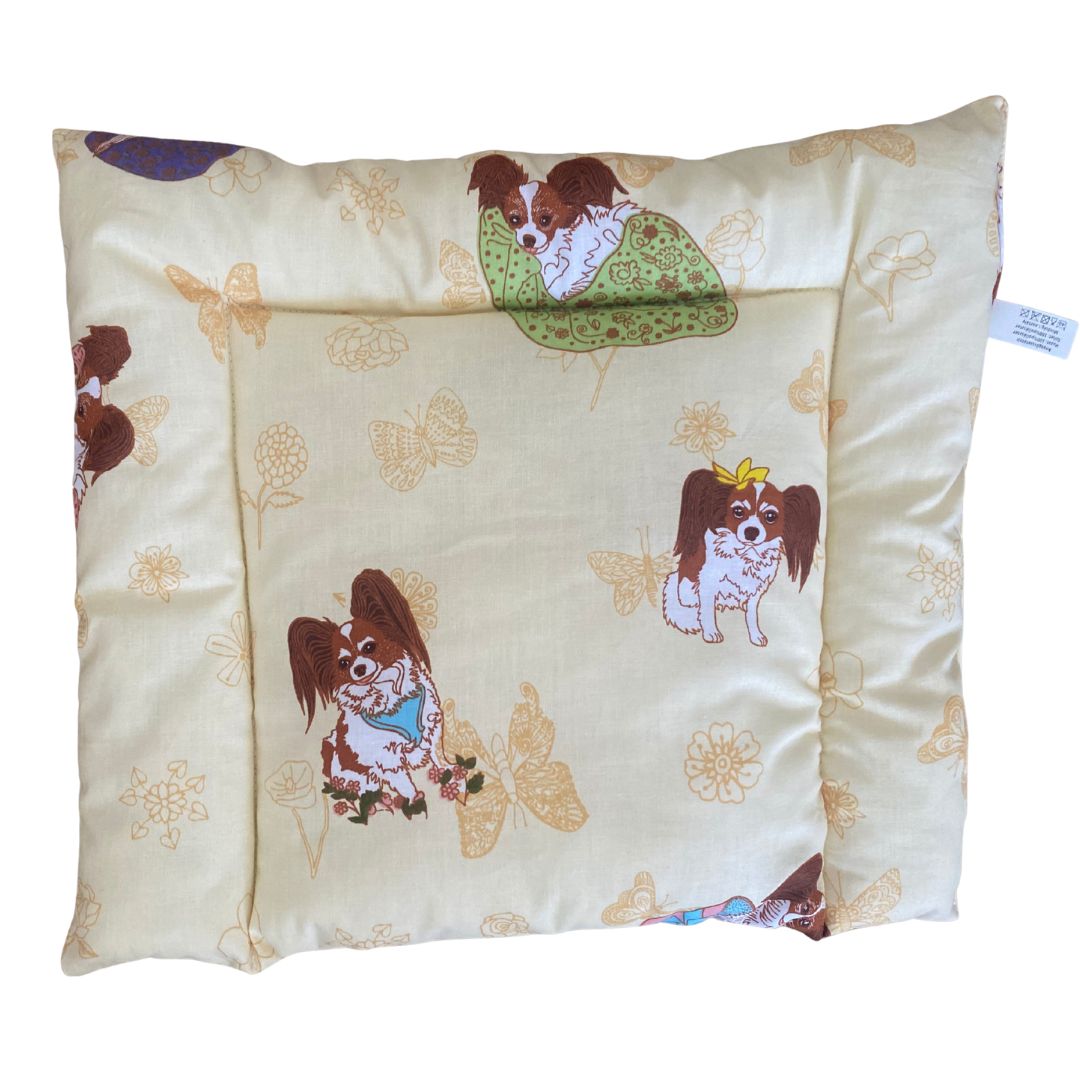 Beige dog quilted flat children's pillow