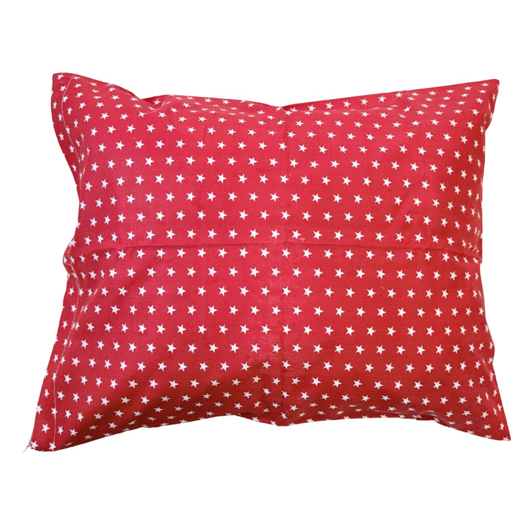 Pamut kispárnahuzat - Piros csillagok