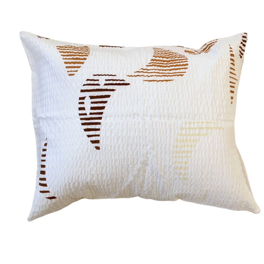 Krepp-Bettwäscheset 3-teilig - Orange/Burgund/Grau