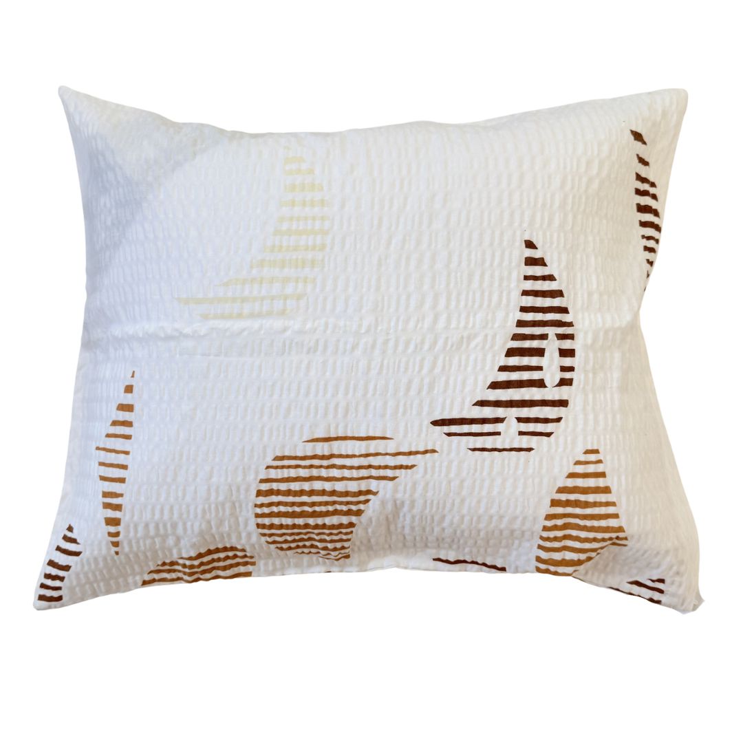 Krepp-Bettwäscheset 3-teilig - Orange/Burgund/Grau